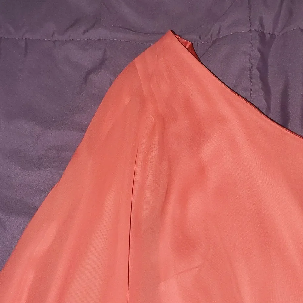 FREE PEOPLE Dancing in the moonlight Beaded dress sz 4 Papaya Coral Chiffon NWOT - Picture 4 of 14